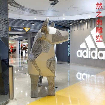 制造切面牛雕塑素材制造商-街頭雕塑-常用切面牛雕塑景觀