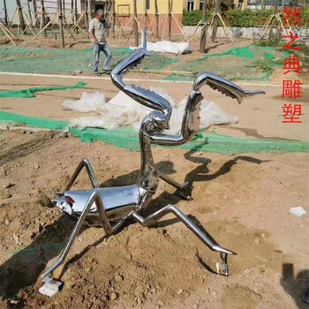 螳螂雕塑廠家軟裝昆蟲小品不銹鋼螳螂雕塑供應(yīng)商