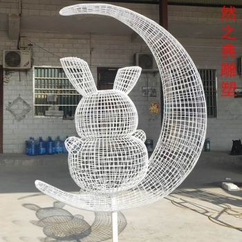 承接文化景观玉兔雕塑生产商-城市装饰-精选企业标志玉兔雕塑