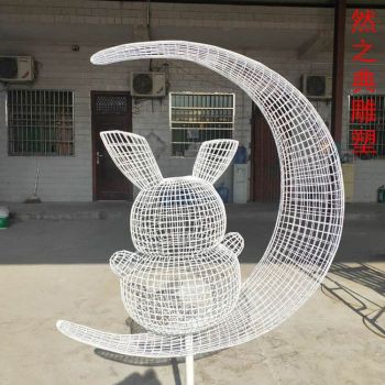 精选校园文化玉兔雕塑生产商-街道标识-预定社区玉兔雕塑