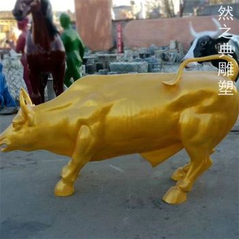 供應軟裝銅牛雕塑工廠-動態雕塑-生產商空間銅牛雕塑