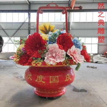 選用花籃雕塑廠家-慶典藝術(shù)品-玻璃鋼花籃雕塑價格