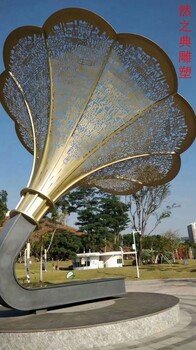 喇叭花雕塑廠家常用-廣場景觀建筑-不銹鋼喇叭花雕塑點擊