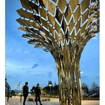 制造花园树雕塑生产商-白钢构件-树雕塑装饰