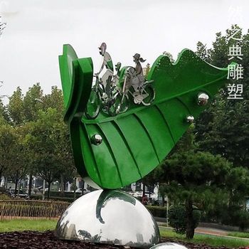 訂做體育紅楓葉雕塑生產-小區擺件-紅楓葉雕塑定制預定