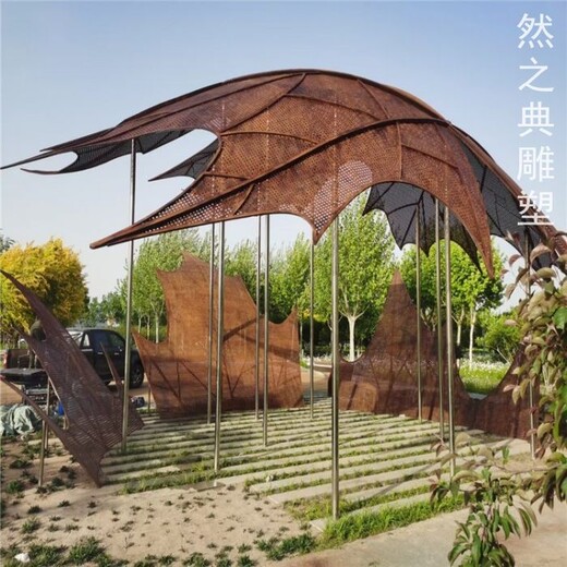 承接現代楓葉雕塑制造-室外雕塑-空間楓葉雕塑