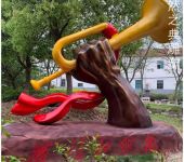 优选文化馆军号雕塑制造厂家-景区案例-城市广场军号雕塑提供