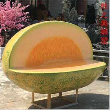 批發(fā)文化景觀坐凳雕塑制作-酒店擺件-哈密瓜坐凳裝飾