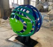 镂空圆球雕塑厂家-球体标识-不锈钢镂空圆球雕塑