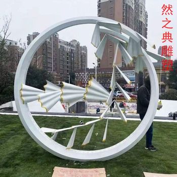 優(yōu)選文化館花環(huán)雕塑生產(chǎn)-白鋼構件-企業(yè)標志花環(huán)雕塑精選