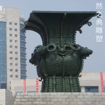 標(biāo)準(zhǔn)民族四羊方尊雕塑制造廠家-拉絲工藝-訂做體育方尊雕塑
