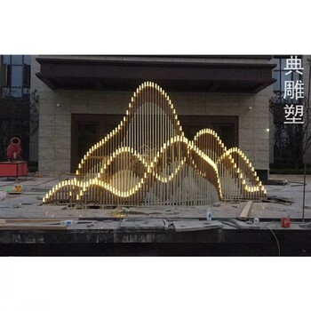 假山雕塑廠家-線條假山雕塑-不銹鋼線條假山雕塑制造商