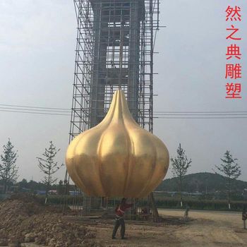 金属无花果雕塑厂家-广场标识建筑-不锈钢无花果雕塑安装