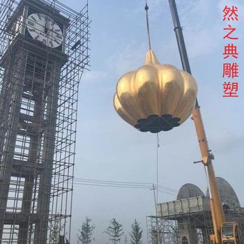 金属无花果雕塑厂家-广场标识建筑-不锈钢无花果雕塑安装