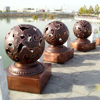 制作公园铜球雕塑生产商-街头雕塑-制作广场景观铜球雕塑