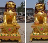 铜狮子雕塑厂家-中式古典风格-点击铜狮子雕塑价格