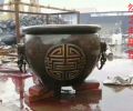 精选企业标志铜缸雕塑制作-中式工艺-抽象铜缸雕塑