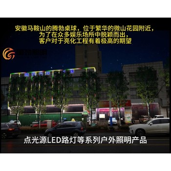 光彩奪目國勁照明在安徽微山花園騰勃桌球亮化項目炫彩登場
