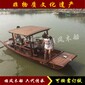 公園景區(qū)搖櫓木船生產(chǎn)廠家4-6人手劃游船仿古中式木船定制圖片