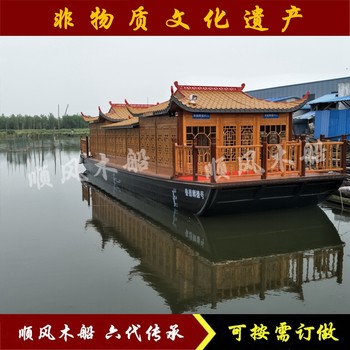 廣東云浮18米單層畫舫船生產(chǎn)廠家水庫觀光船旅游船木質(zhì)瀏覽船