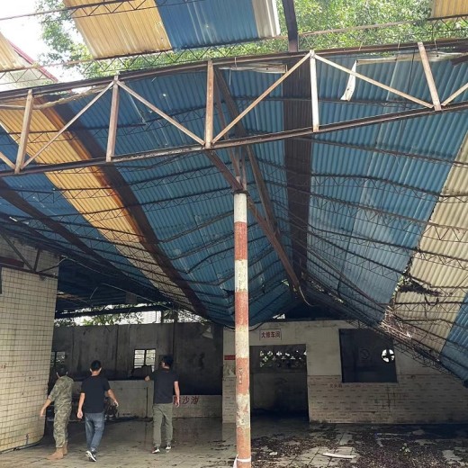 阳江回收二手钢结构型材-工字钢厂房大梁拆除回收