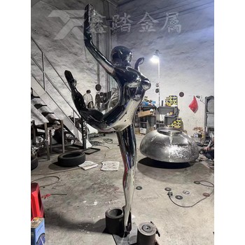 不銹鋼鏡面人物雕塑金屬造型裝飾擺件