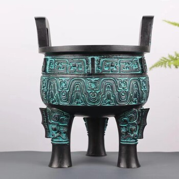 青銅器克鼎制作西安仿古純銅圓鼎刻字復(fù)原寶鼎擺件