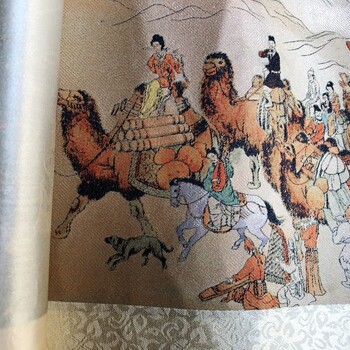 陜西絲綢畫卷紀(jì)念品題材絲綢收藏冊絲綢之路絲織桌墊