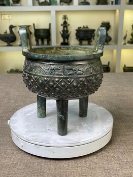 青銅鼎上刻字西安銅鼎校慶純銅方鼎/圓三足鼎有售