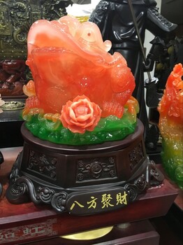 西安仿玉金蟾金色/翡翠綠/紅色貔貅金蟾開業(yè)桌擺