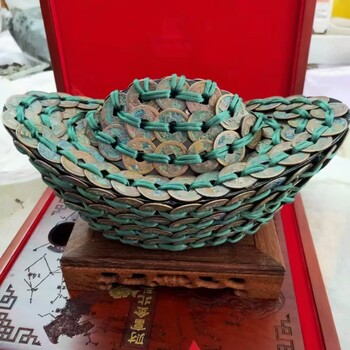 西安開(kāi)業(yè)喬遷元寶桌擺，新址祈福麻錢大方鼎紀(jì)念品