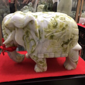 陜西藍田玉大象擺件西安玉牛玉帆船玉象工藝品玉雕擺飾