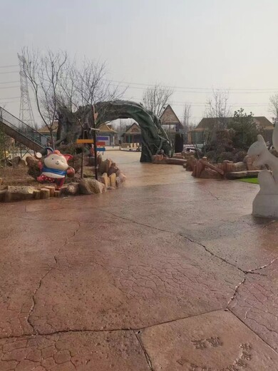 涪陵區(qū)藝術(shù)壓印彩色路面，聚氨酯大板塊地坪模具及施工材料表