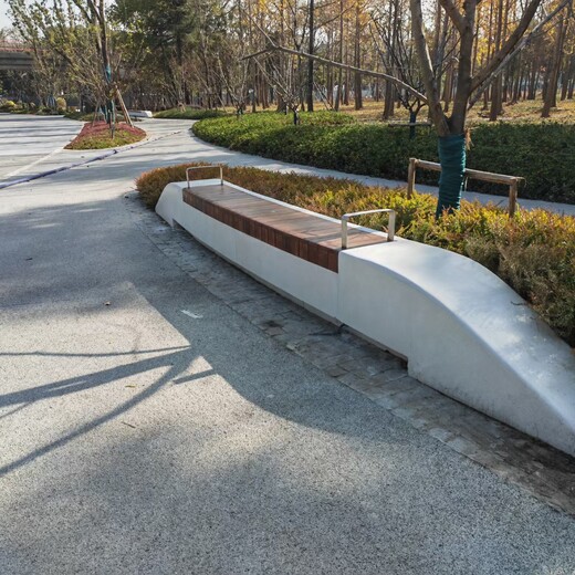 棗莊園林造景泰科磨石異形花壇樹池，公園座椅聚合物泰科砼材料