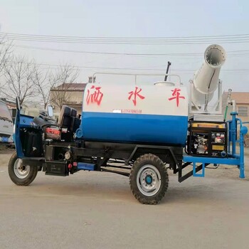 小型柴油三轮洒水车工地抑尘洒水车三轮雾炮喷洒车