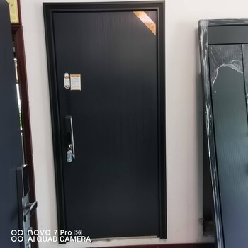 防盜門-100T一馬平川門框嵌鋁條（一門到頂工藝）