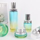 新款網格底套裝黃藍漸變化妝品玻璃包裝瓶 按壓泵乳液精華瓶4