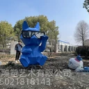 不銹鋼雕塑幾何切面網(wǎng)紅小狗定制戶外園林設(shè)計(jì)