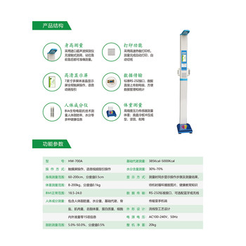 超声波身高体重体脂一体机HW-700A乐佳利康