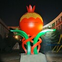寧夏學校石榴主題不銹鋼雕塑，爍景雕塑定制工廠
