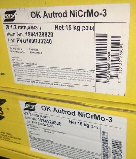 OKAutrodNiCrMo-3伊薩進口鎳基焊絲