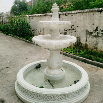 砂巖歐式噴泉圖片太陽能庭院流水噴泉戶外園林景觀噴泉雕塑