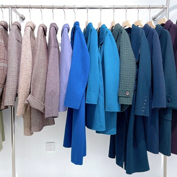 武漢品牌女裝林芮格冬季雙面羊絨大衣折扣服裝尾貨