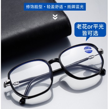 新款圆形时尚防蓝光眼镜负离子增氧护眼男女同款可配近视平光