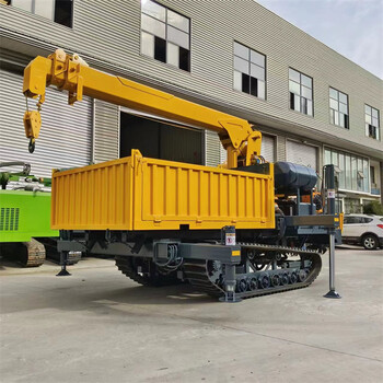 履帶隨車吊爬山虎運(yùn)輸車加裝吊機(jī)全地形運(yùn)輸?shù)跹b一體機(jī)履帶液壓吊