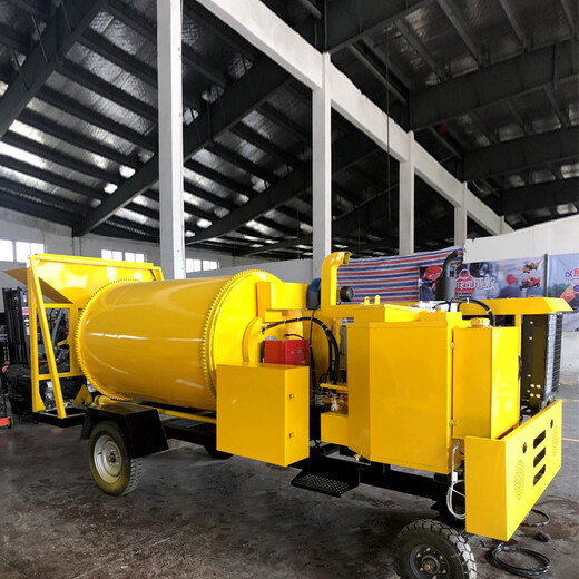 小型牽引瀝青拌合機(jī)加熱式瀝青攪拌機(jī)油電混合攪拌車