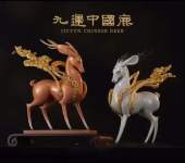 朱炳仁、程淑美《九运中国鹿》将铜雕、花丝镶嵌两大非遗技艺