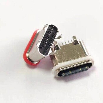 TYPE-C16P防水IPX8母座四腳直立式插板粉末冶金外殼U型口