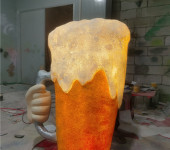 烧烤店门头发光酒杯玻璃钢雕塑定制啤酒杯造型定制