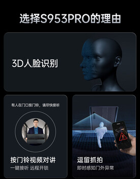 王力3D人臉識別智能鎖S953S953PRO